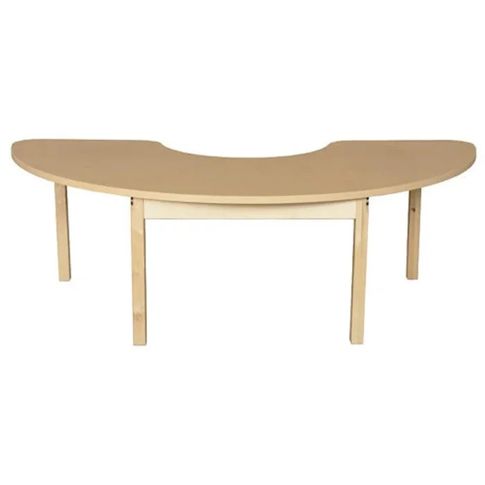 Half Circle High Pressure Laminate Table With Hardwood Legs – 20″