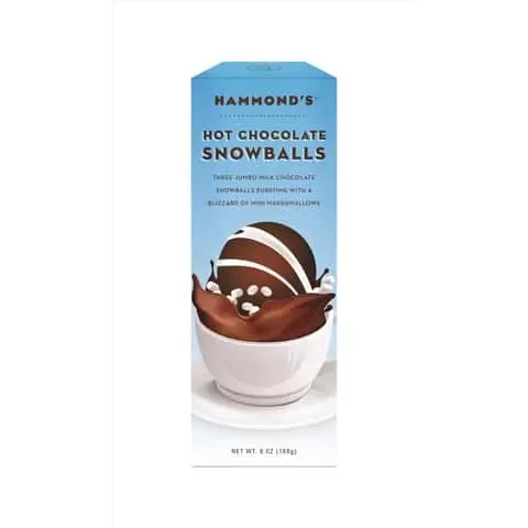 Hammond’s Candies Snowballs Cocoa Bombs Hot Chocolate Mix Decaffeinated 1 pk
