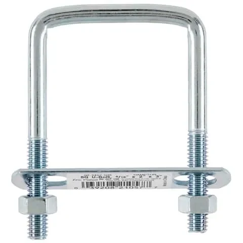 Hampton 5/16 in. X 2 in. W X 3 in. L Coarse Zinc-Plated Steel Square Bend U Bolt