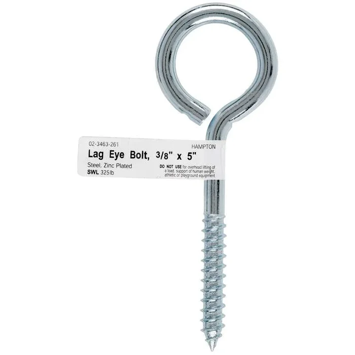 Hampton 7/16 in. X 5 in. L Zinc-Plated Steel Lag Thread Eyebolt Nut Included