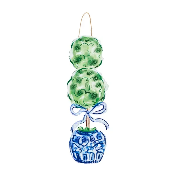 Hand-Painted Topiary Door Hanger