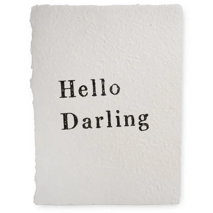 ***Handmade Paper Print – Hello Darling – 12″x16
