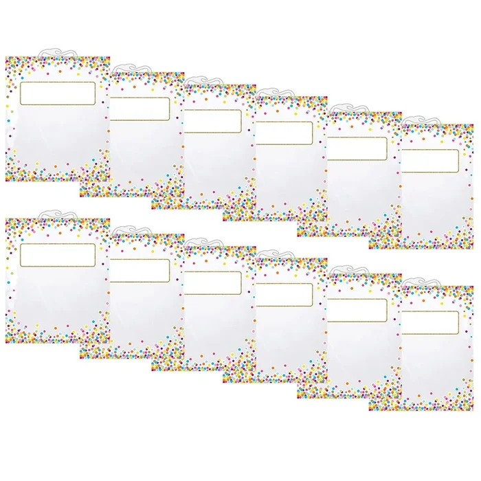 Hanging Confetti Pattern Storage/Book Bag, 10.5″ X 12.5″, 6 Per Pack, 2 Packs
