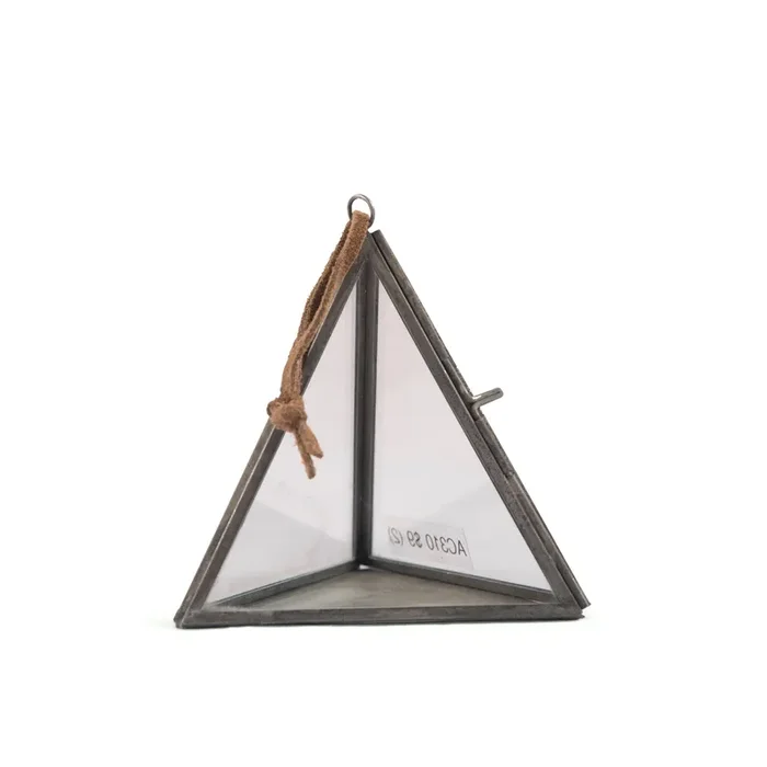 ***Hanging Triangle Frame with Brown Suede