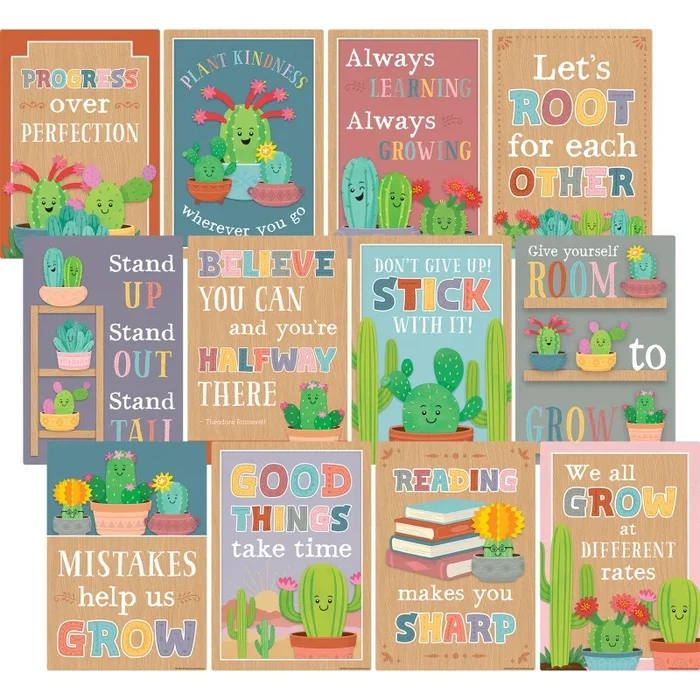 Happy Cactus Crew Small Poster Pack Positive Sayings