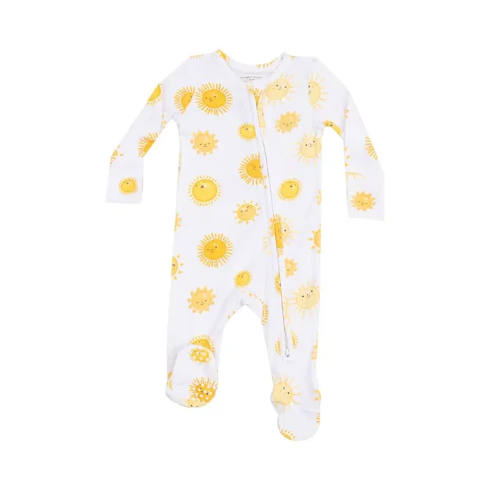 Happy Suns 2 Way Zipper Ruffle Back Footie