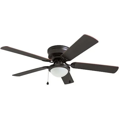 Harbor Breeze Armitage 52-in Bronze LED Indoor Flush Mount Ceiling Fan with Light Kit (5-Blade)