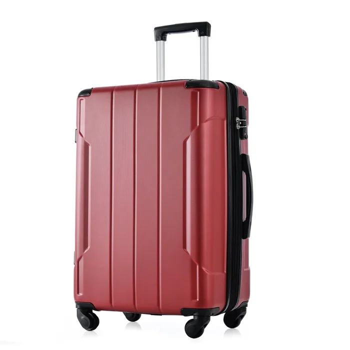 Hardshell Luggage, Lightweight Durable Abs Suitcases With Double Wheels, Expandable 28 Inch Checked Luggage 28″ Single Luggage Red Abs