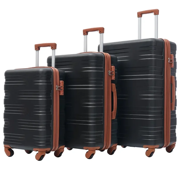 Hardshell Luggage Sets 3 Pcs Spinner Suitcase with TSA Lock Lightweight 20″24″28″