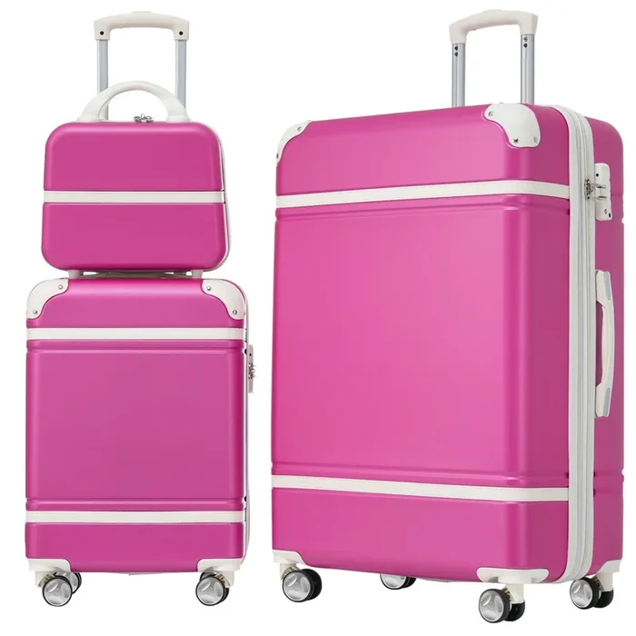 Hardshell Luggage Sets 3 Pieces 20″+28″ Luggages and Cosmetic Case Spinner Suitcase with TSA Lock Lightweight