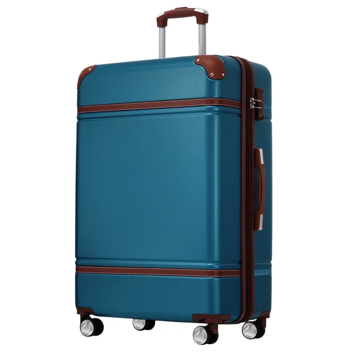 Hardshell Luggage With Tsa Lock28″ Expandable Lightweight Suitcase With Spinner Wheels, Single Vintage Luggage,Blue Blue Abs