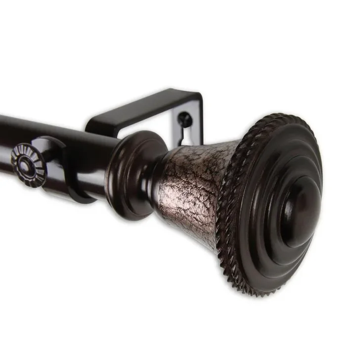Hart & Harlow 1-in Kylee 160-in To 240-in Bronze Steel Single Curtain Rod
