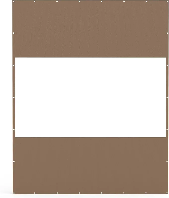 Heavy Duty Outdoor Clear Panel Curtain, 18 Oz Waterproof Pvc Polyester Curtain, Weather Resistant & Tearproof For Patios, Gazebos, Pergolas, Privacy Screen 10’H X 8’W, Brown Brown