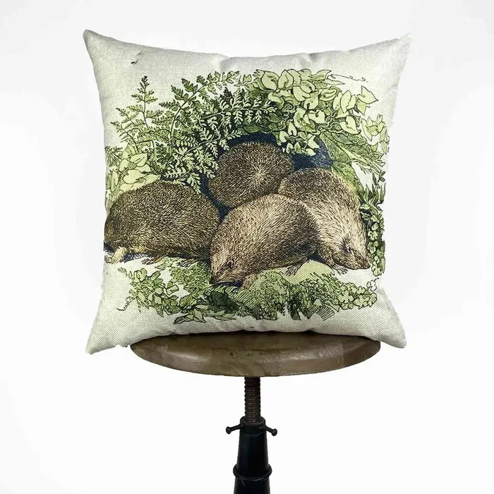 Hedgehogs | Pillow Cover | Throw Pillow | Hedgehog Pillow | Animals | Wild Animals | Sofa Pillows | Couch Pillows | Room Decor | Sofa Pillow by UniikPillows