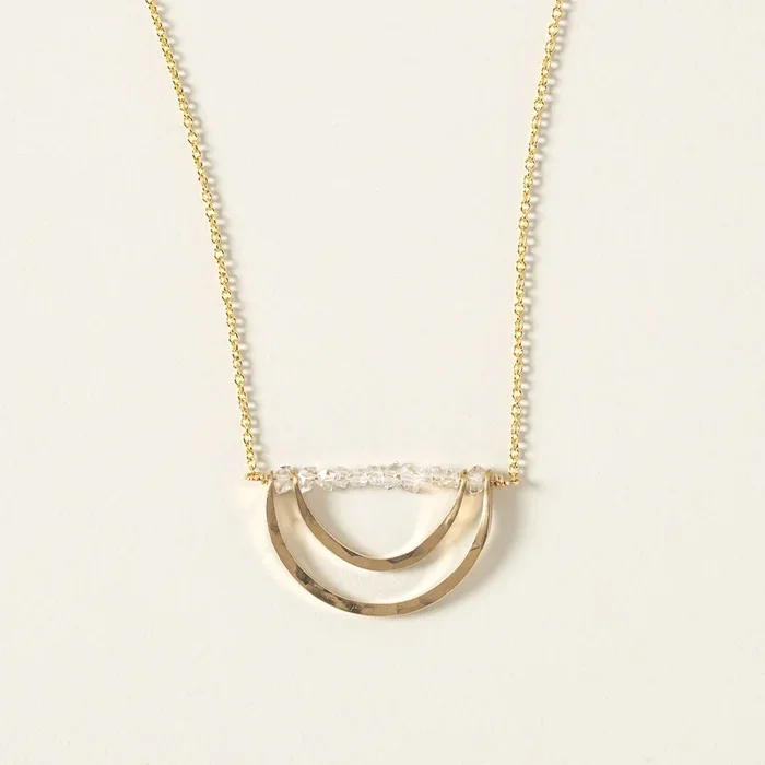 Herkimer Diamond Arc Necklace