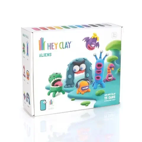 Hey Clay Aliens Air Dry Clay Assorted 17 pc