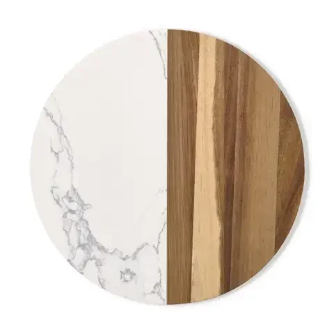 HIC Kitchen 10 in. L X 10 in. W X 1 in. Marble/Wood Cheese Board