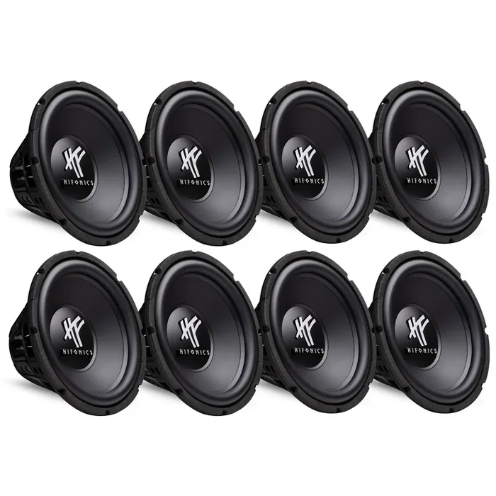 HIFONICS 12″ 800 Watt 4 Ohm DVC Car Audio Subwoofer Power Bass Sub (8 Pack)