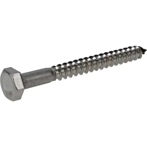 HILLMAN 1/4 in. X 2-1/2 in. L Hex Stainless Steel Lag Screw 25 pk