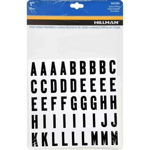 HILLMAN 1 in. Black Vinyl Self-Adhesive Letter and Number Set 0-9, A-Z 117 pc