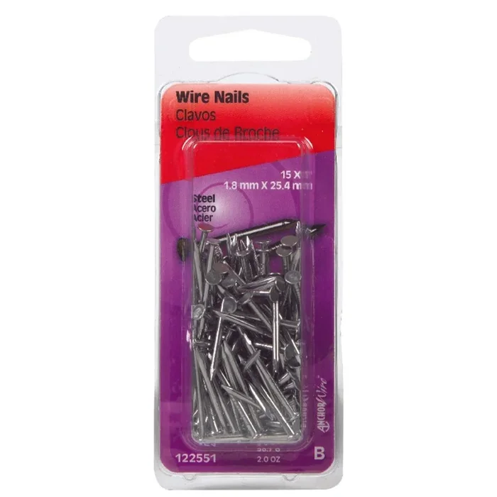 Hillman 1 in. Wire Bright Steel Nail Flat Head