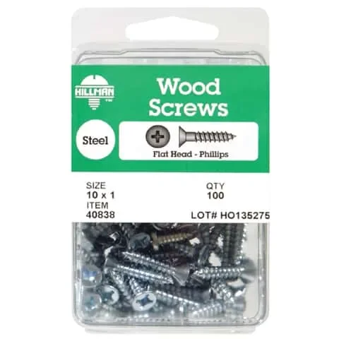 HILLMAN No. 10 X 3 in. L Phillips Zinc-Plated Coarse Wood Screws 1 pk