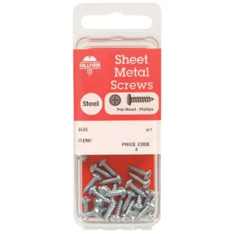 HILLMAN No. 14 Ga. X 1 in. L Phillips Pan Head Sheet Metal Screws 6 pk