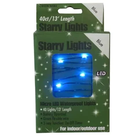 Holiday Bright Lights LED Micro Dot/Fairy Blue 40 ct Novelty Christmas Lights 13 ft.