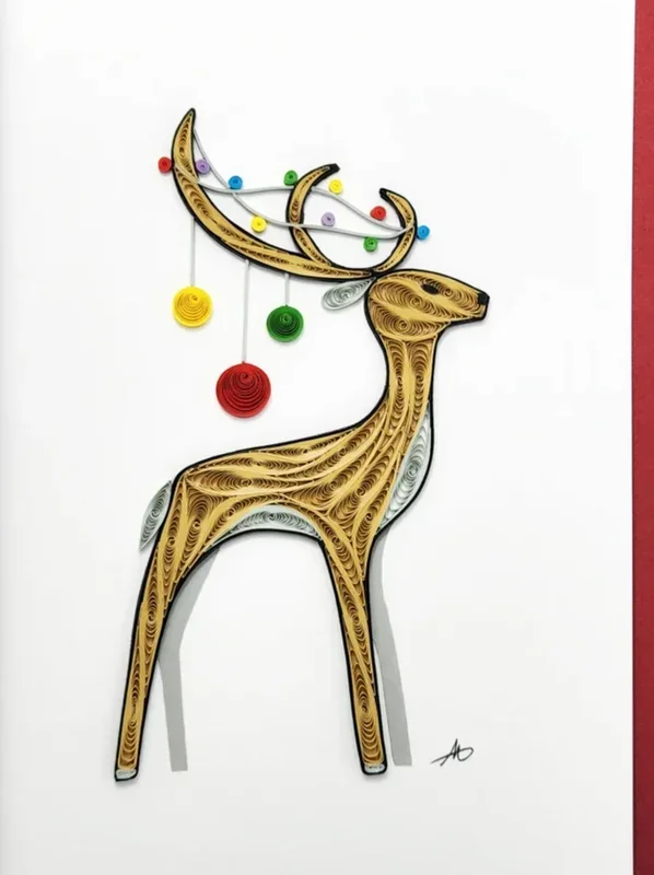 Holiday Quilling Greeting Card – Reindeer