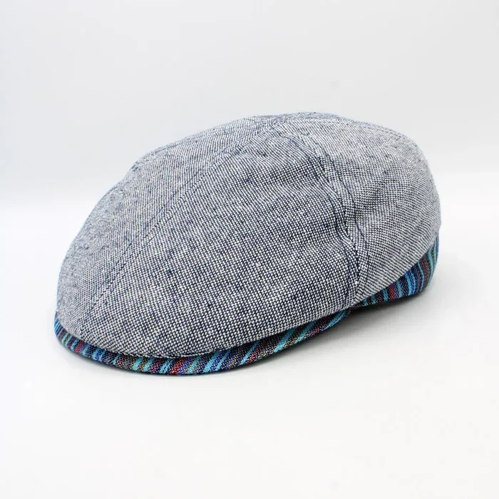 Hologramme Paris “Indigo Edge” Flat Cap | Cotton Summer Cap | FunkyBrims