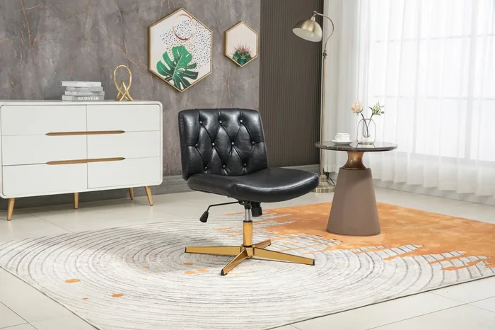 Home Office Desk Chair, Vanity Chair, Modern Adjustable Home Computer Executive Chair Swivel Task Chair for Small Space, Living Room, Make-up, Studying