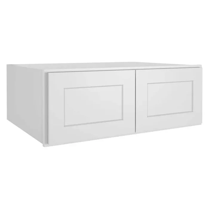 HOMEIBRO 33-in. W x 24-in. D x 12-in. H in Shaker White Plywood Ready to Assemble Wall Bridge Kitchen Cabinet with 2 Doors