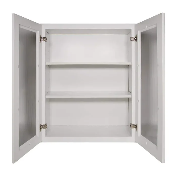HOMEIBRO Newport Shaker Dove Ready to Assemble Wall Cabinet with 2-Doors 3-Shelves (30 in. W x 36 in. H x 12 in. D)