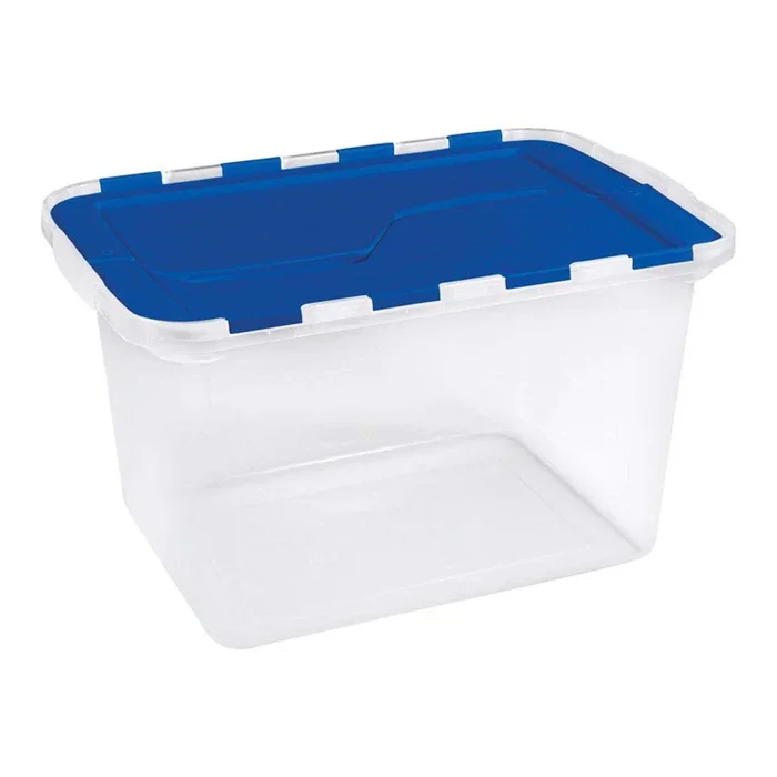 Homz 13 in. H X 23 in. W X 14.75 in. D Stackable Hinged-Lid Tote