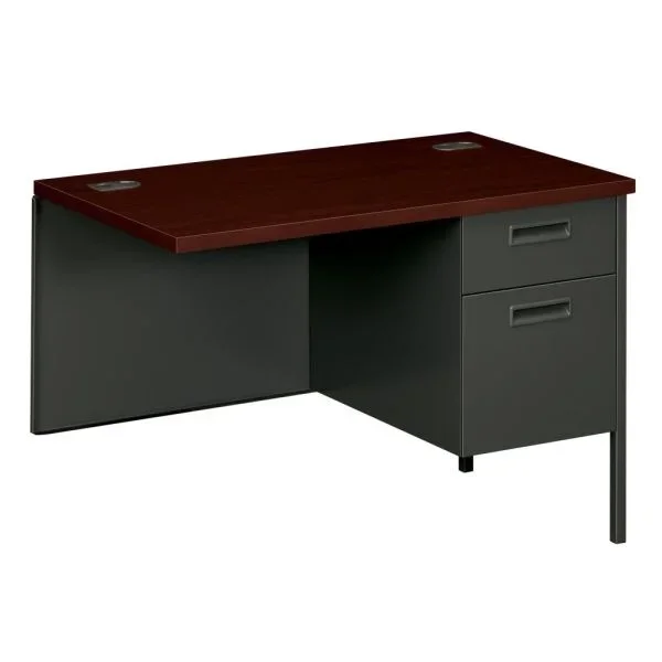 Hon Metro Classic 42″W Right Desk Return, Mahogany/Charcoal