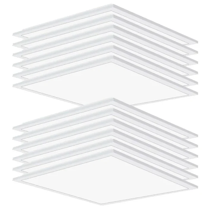 Honbei 2 ft. x 2 ft. 5800-Lumens Integrated LED Panel Light, 5000K 5800 LM Recessed Edge-Lit Light Fixture, ETL Listed 12-Pack