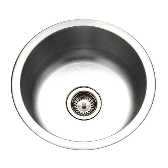 Houzer Club 18 inch Stainless Steel Undermount Single Round Bowl Bar Sink with Strainer