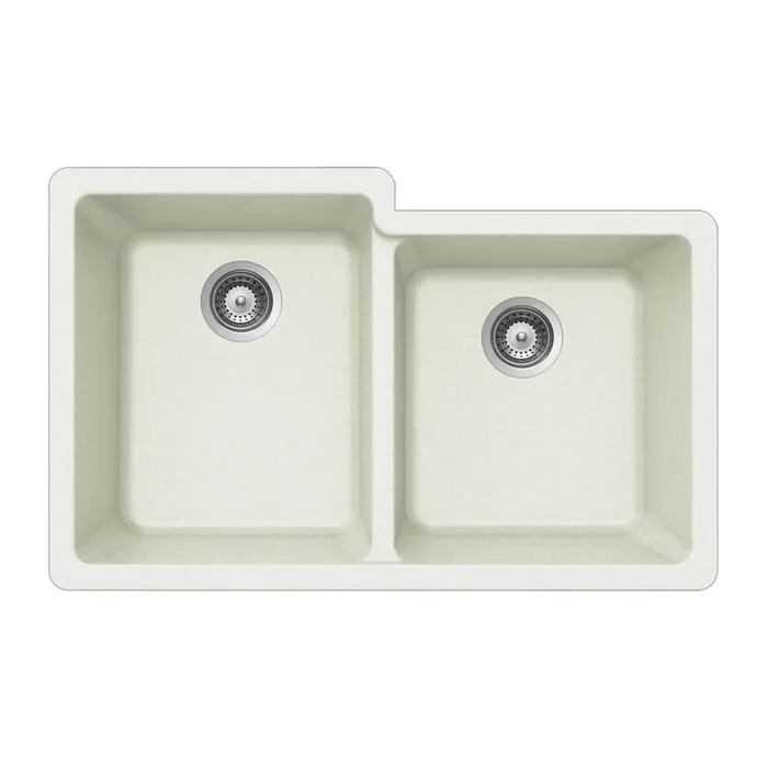 Houzer Quartztone 33 inch Slate Granite Composite Undermount 60/40 Double Bowl Kitchen Sink