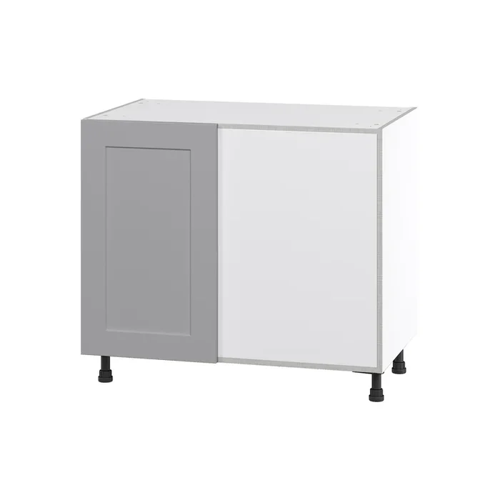 Hugo&Borg Beaumont 39-in W x 34.5-in H x 24-in D Slate Gray Blind Corner Base Fully Assembled Cabinet (Flat Panel Shaker Style)