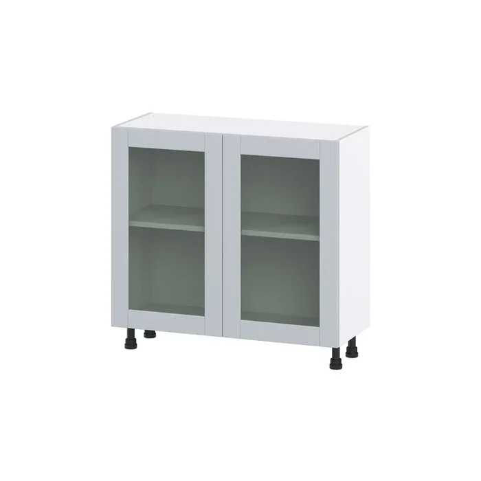 Hugo&Borg Charlesberg 36-in W x 34.5-in H x 16-in D Gray Base Fully Assembled Cabinet (Glass Panel Shaker Door Style)