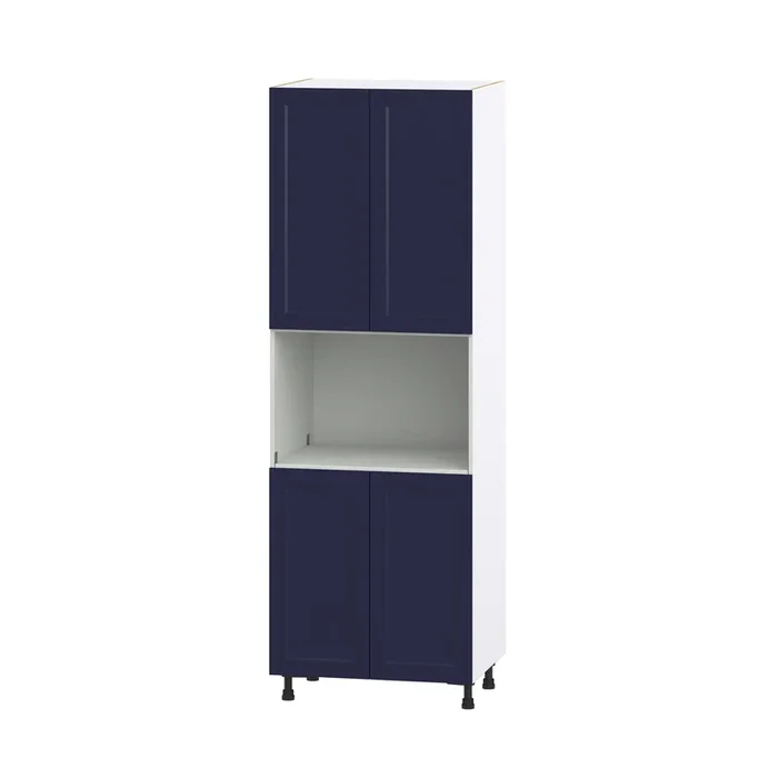 Hugo&Borg Lorette 30-in W x 89.5-in H x 24-in D Navy Blue Microwave Base Fully Assembled Cabinet (Recessed Panel Shaker Style)