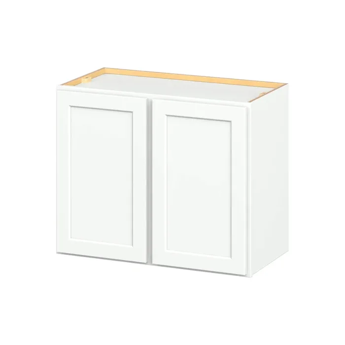 Hugo&Borg PRO Glendale 30-in W x 24-in H x 15-in D Pure White Wall Ready To Assemble Plywood Cabinet (Recessed Panel Shaker Door Style)
