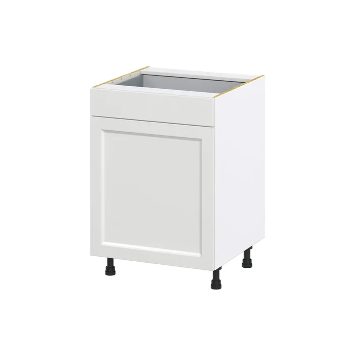 Hugo&Borg Riviera 24-in W x 34.5-in H x 24-in D Bright White 1-Drawer Base Fully Assembled Cabinet (Recessed Panel Shaker Style)