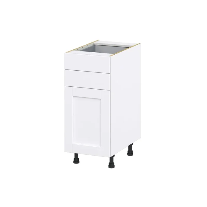 Hugo&Borg Rosemont 15-in W x 34.5-in H x 24-in D Glacier White 2-Drawers Base Fully Assembled Cabinet (Flat Panel Shaker Style)