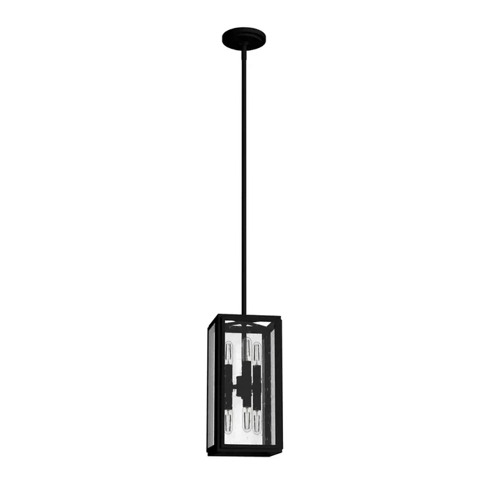 Hunter Felippe 6-Light Natural Iron Modern/Contemporary Seeded Glass Lantern LED Mini Hanging Pendant Light