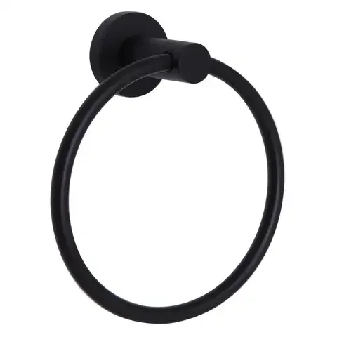 Huntington Brass Satin Black Black Towel Ring Metal