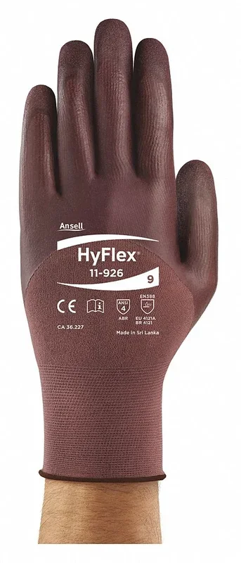 HYFLEX Coated Nitrile Gloves XL – Abrasion Resistant, Knit Cuff