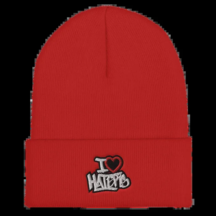 I Heart Haters Cuffed Beanie