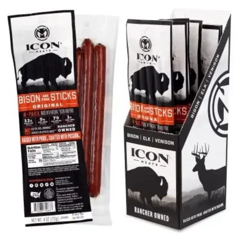 ICON Meats Bison & Pork Original Sticks 4 oz Pouch
