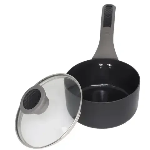 Imusa Mirro Ceramic Coated Aluminum Sauce Pan With Lid 1 qt Black